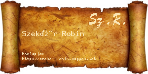 Szekér Robin névjegykártya